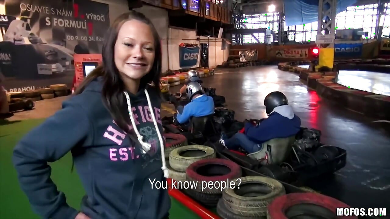 Public Pickups - Sexy Brunette Czech Sandy Ambrosia Strips Down & Gets Fuck by Steve at the Go-kart Track with a Creampie Finish