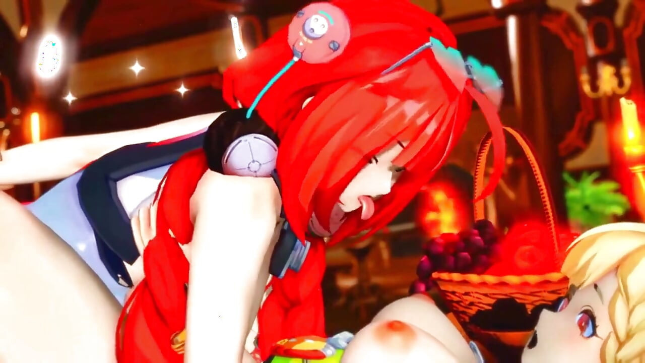 Zenless Zone Zero - vvm Yuzuha en Alice ruilen pik en wisselen om de beurt rijden - 3D Hentai-animaties