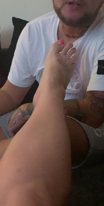 Bitch boy sucking my toes