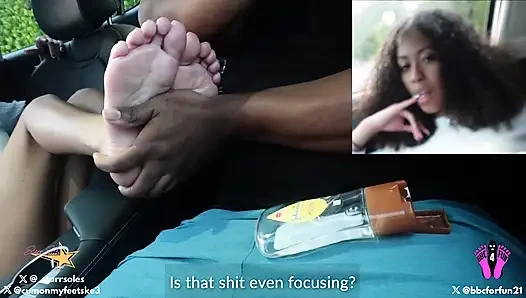 Starrsoles Gives Me A footjob that ends with a post orgasm tourment handjob Pov1