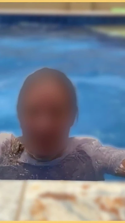 Unforgettable moment from "Wifey wet shirt in the pool with perfect braless tits"