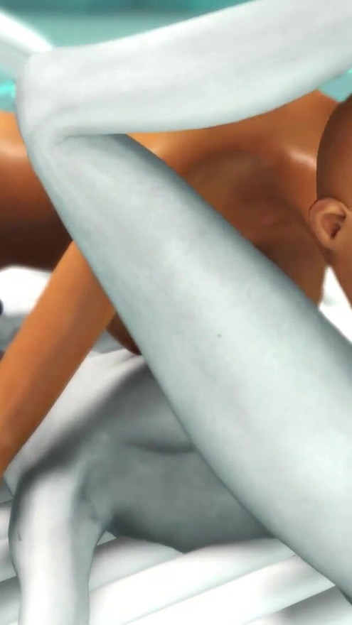 Super alien sex in the sci-fi lab. Futa alien plays with a young hottie | Clip 1