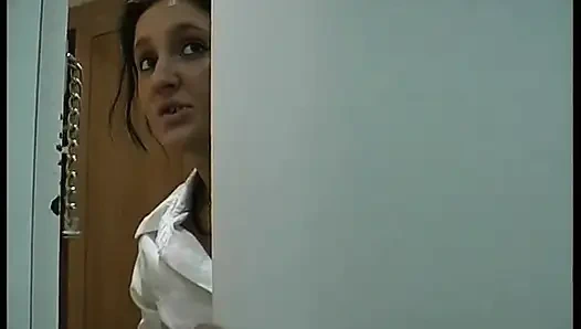 Shy teen gives blowjob and fingers her precious pussy