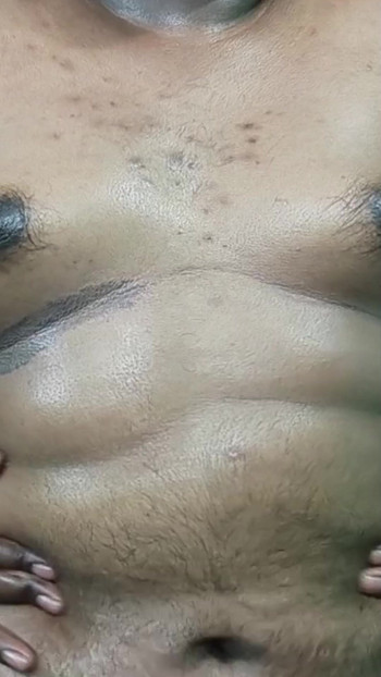 Boobs pressing using oil
