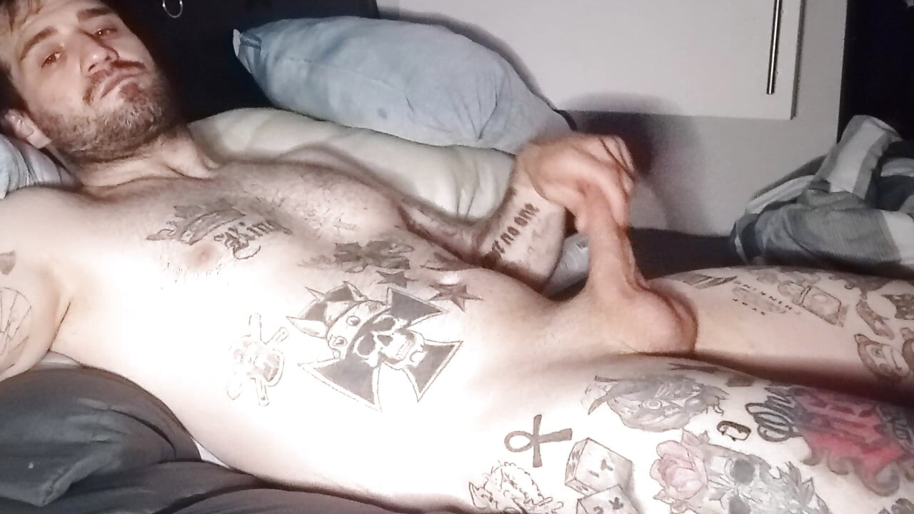 Hot guy rubbing his cock so nicely