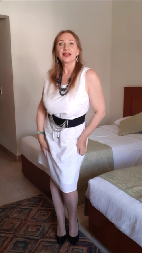 Granny dance in white dress