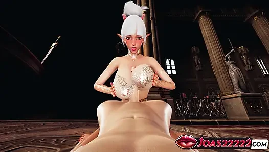 Reina Elf 3D Animation - Huge Tits Titfuck, Frenulum Licking, Glory Hole Cumshot in Uncensored Hentai