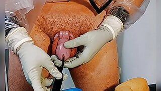 Medical latex gloves masturbation sounding chastity