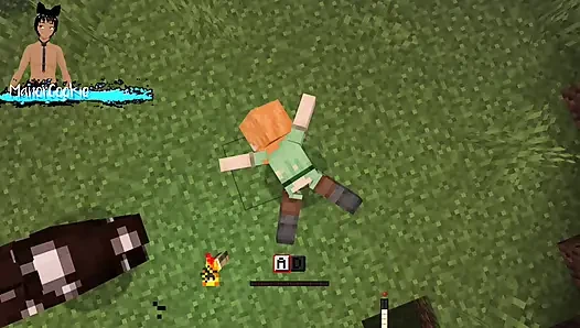 Minecraft mod Needs of Nature - steve dan alex lagi asik masturbasi memamerkan beberapa fitur! Seperti Air Mani!