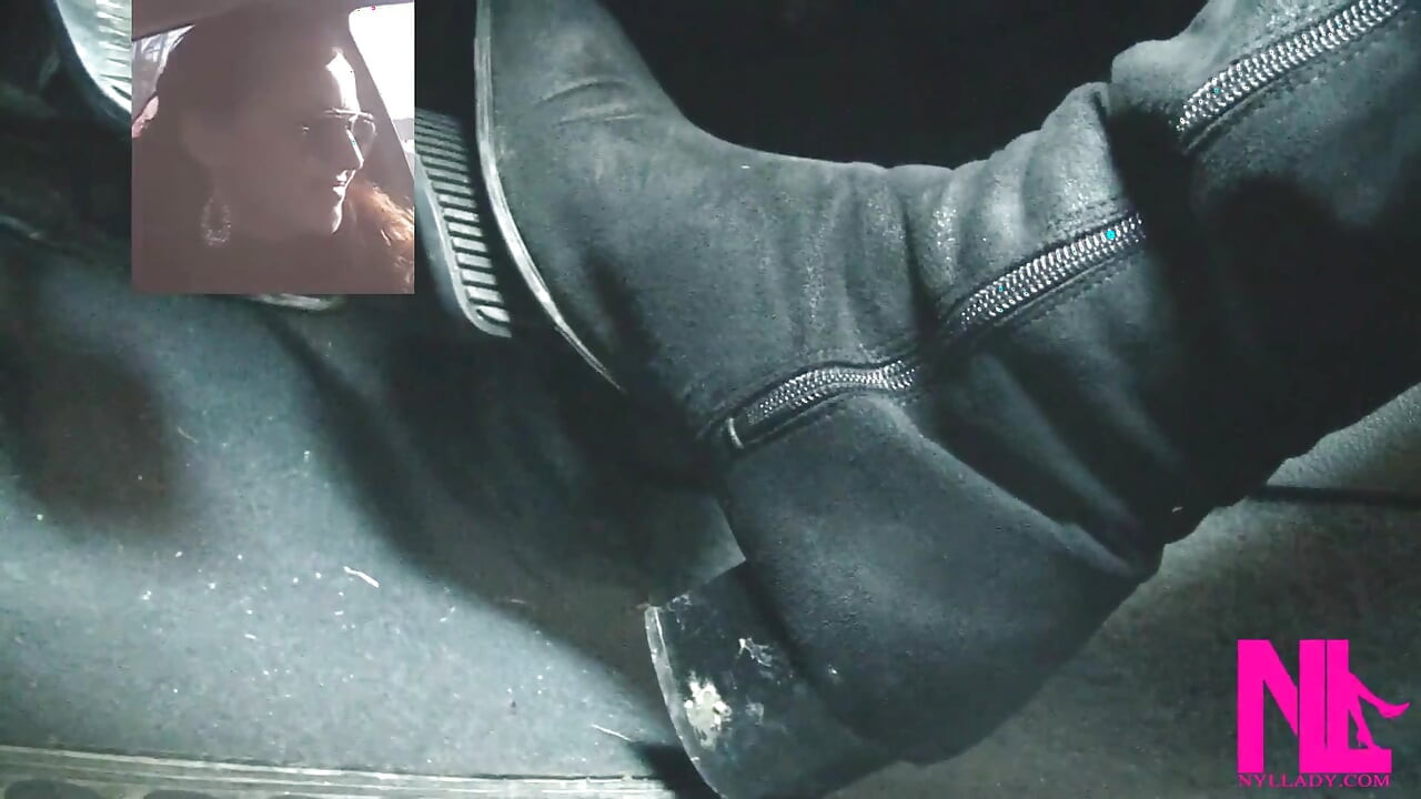 Driving Fast in Black Suede Knee High Boots