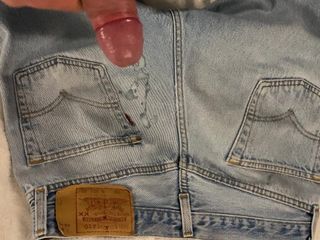 Wank and cum on jeans