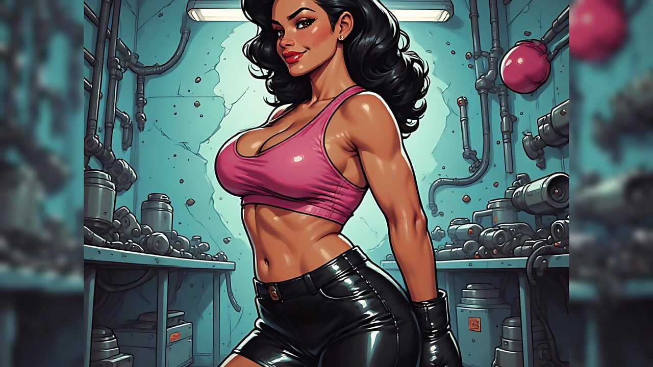 Mujeres sexy en arte boxeador