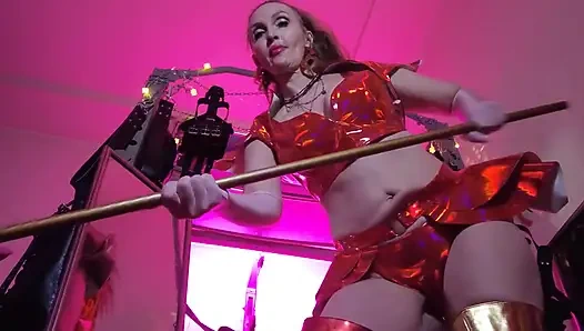 BDSM Mistress Pvc Gold Red Vinyl Toys Dick Fetish Boots Femdom