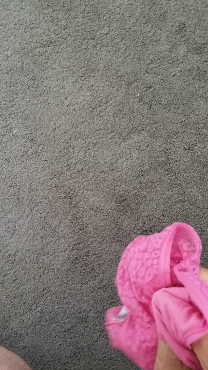 Cum load in wife's pink panties