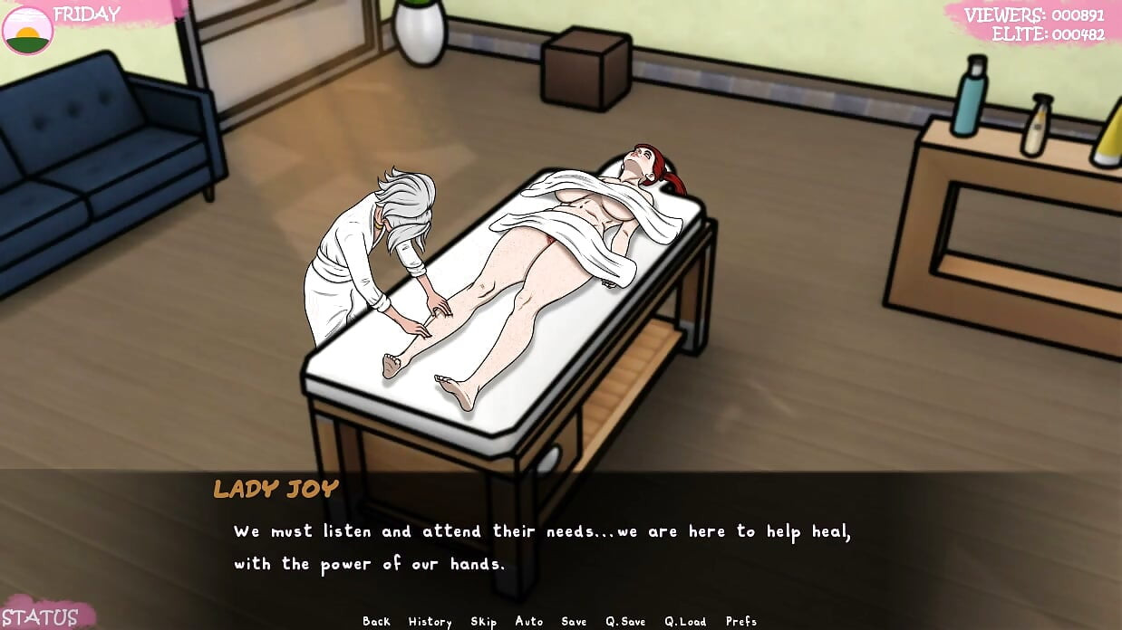 Lust Town - gameplay - roleplay - lésbica - massagem oleosa provocando peitos e buceta