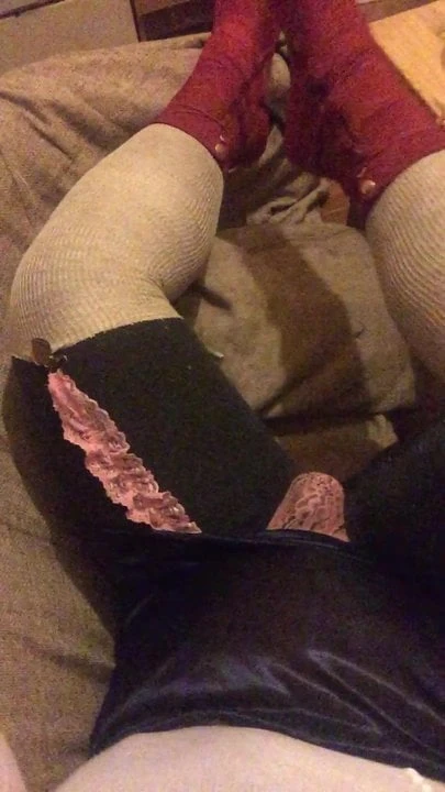 Lustful sissy basking in pantyhose
