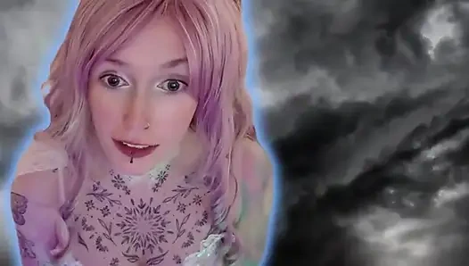 Giantess V0Re фантазия от первого лица, фея великанша поглощает высококальную человеческую добычу - выпуклость горла глотает и соблазняет!