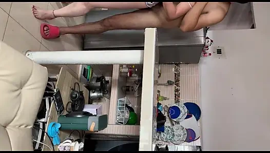 Colombian gets fucked by her stepson with big cock in the kitchen