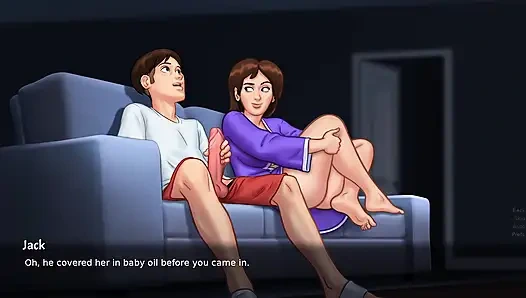 Stepmom flaunt her pussy to his Stepson while watching porn(Summertime Saga)