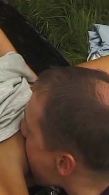 Must-share moment from "Threesome at the roadside in vintage style"