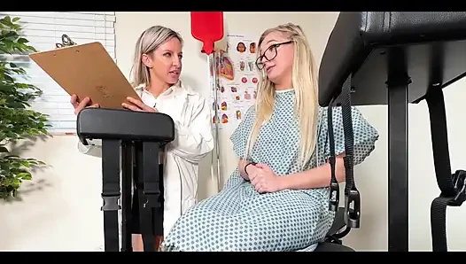 Doctor Lora Cross Performs Oral Anus and Vaginal Exam on Babe