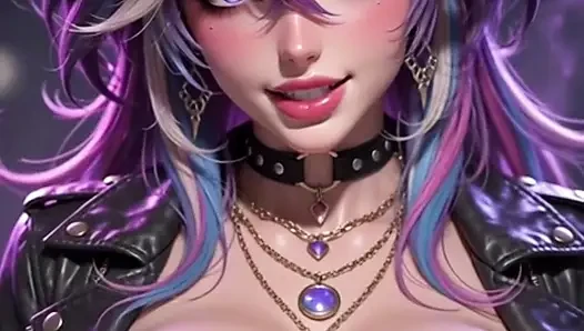 Animated Rock Glam Alternative Pin-up Tease Submissive Big Tits Strip Virtual Sex Dirty Talk