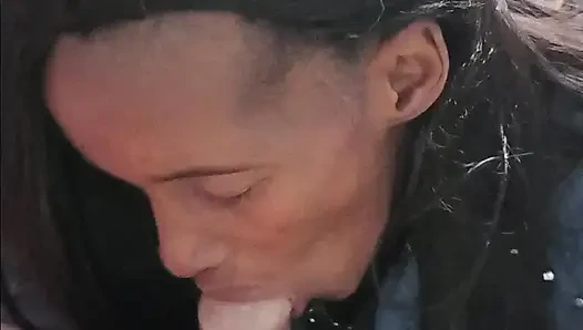 Blowjob qeeun gives best blowjob to white man