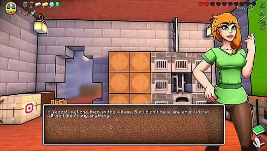 Hornycraft Minecraft parodisi - Jenny Steve'e bir elmas için ateşli bir ayakla muamele çekiyor! (Hentai oyun oyunu)