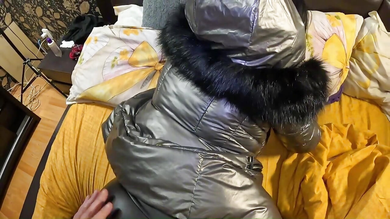 Leather Fetish Overload - 4 Cumshots on My Pants & Puffy Downjacket