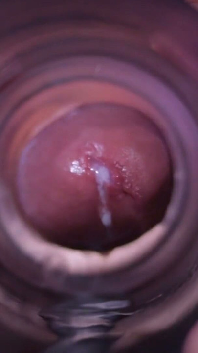 Closeup view from inside my fake pussy while I fuck it slow and passionate until I shoot a big load. Cum inside fleshlight. | Clip 1