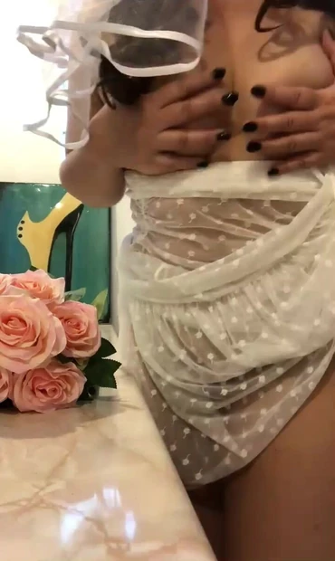 Slutty Horny Asian Bride Playing With Herself In Wedding Dress