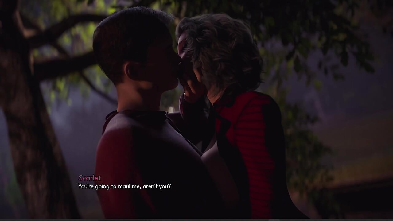 They both expressed their beautiful love at night. gameplay