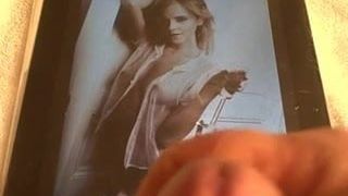 Cum Tribute to Emma Watson with Perky Nipples in Lingerie