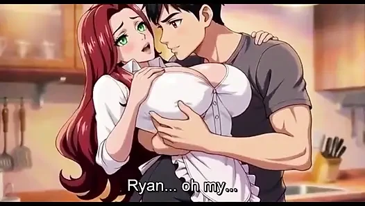 Big boobs stepmom seduced by stepson in kitchen