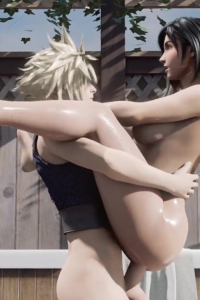 Tifa lockhart cavalca una cloud nuda