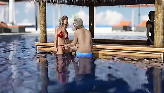 Tacos cuck beobachtet, wie seine frau einem alten chap muschi gibt und seinen schwanz am pool tief in den hals kriegt - episode 90