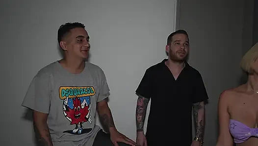 Petite colombian destroyed by two big dicks! DP