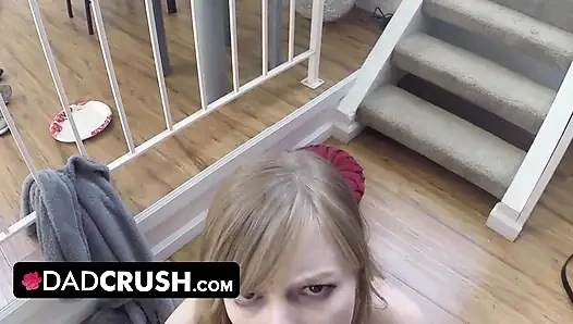 DadCrush - Horny Babe Strips Naked And Gets Her Hairy Pussy Plowed Hard By Big Throbbing Cock