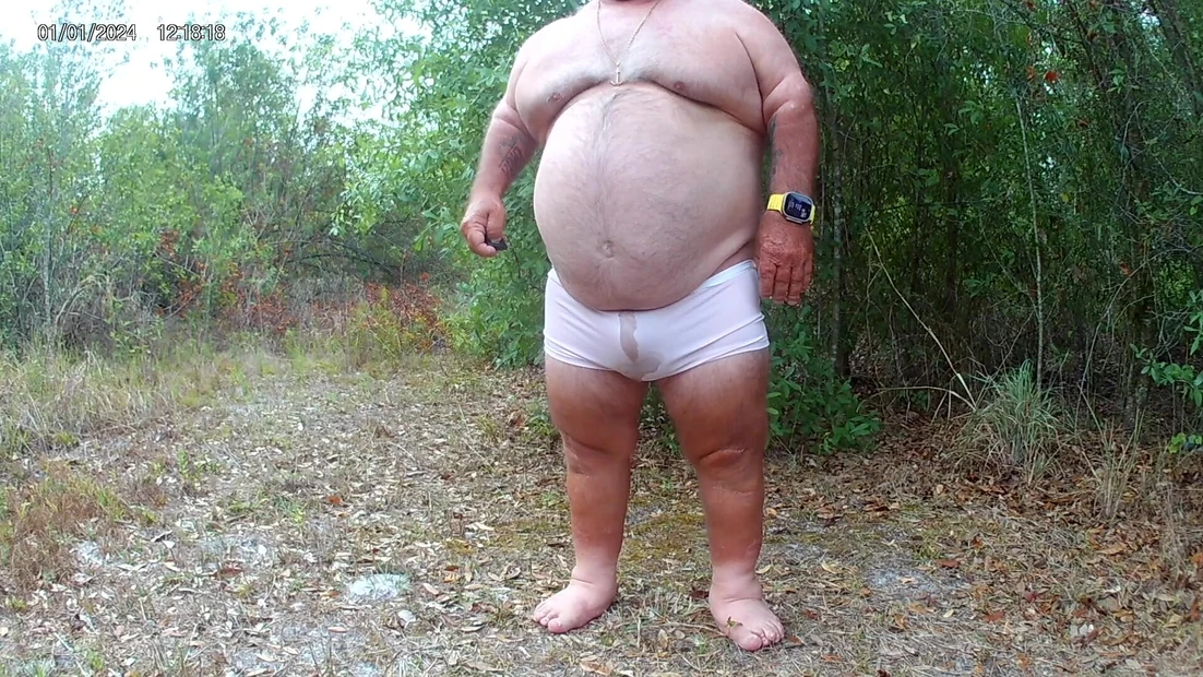 Mark Fletcher pissing in white panties.