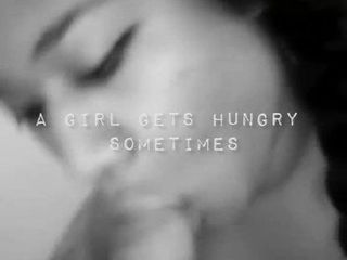 Een meisje krijgt soms honger