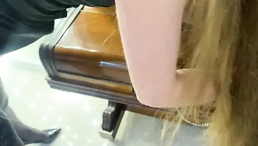 The master leads his BDSM slut on a leash before fucking her with his fist