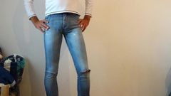 crossdresser in tight ripped skinny jeans