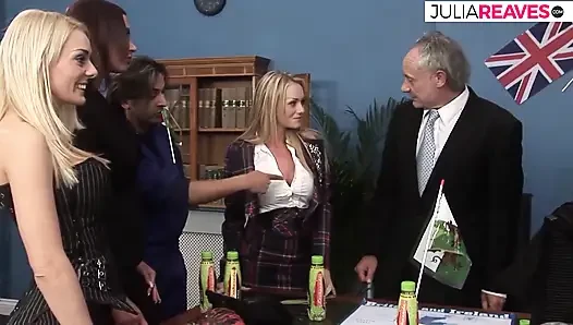 Hot girls ride huge cocks after deepthroat blowjob to cumshots