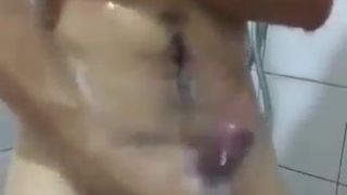 Hot Arab jerking off in the shower