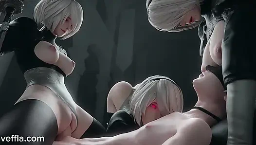 YoRHa 2B Android Fucked Hard: Nier Automata 3D Hentai Creampie Penetration 4K NSFW