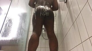 Swc98 shows off his soapy ass cheeks