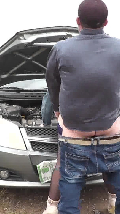 Spectacular moment from "Sexy blonde MILF car broke down. Random passerby helped fix and fucked Milf in doggy style on hood"