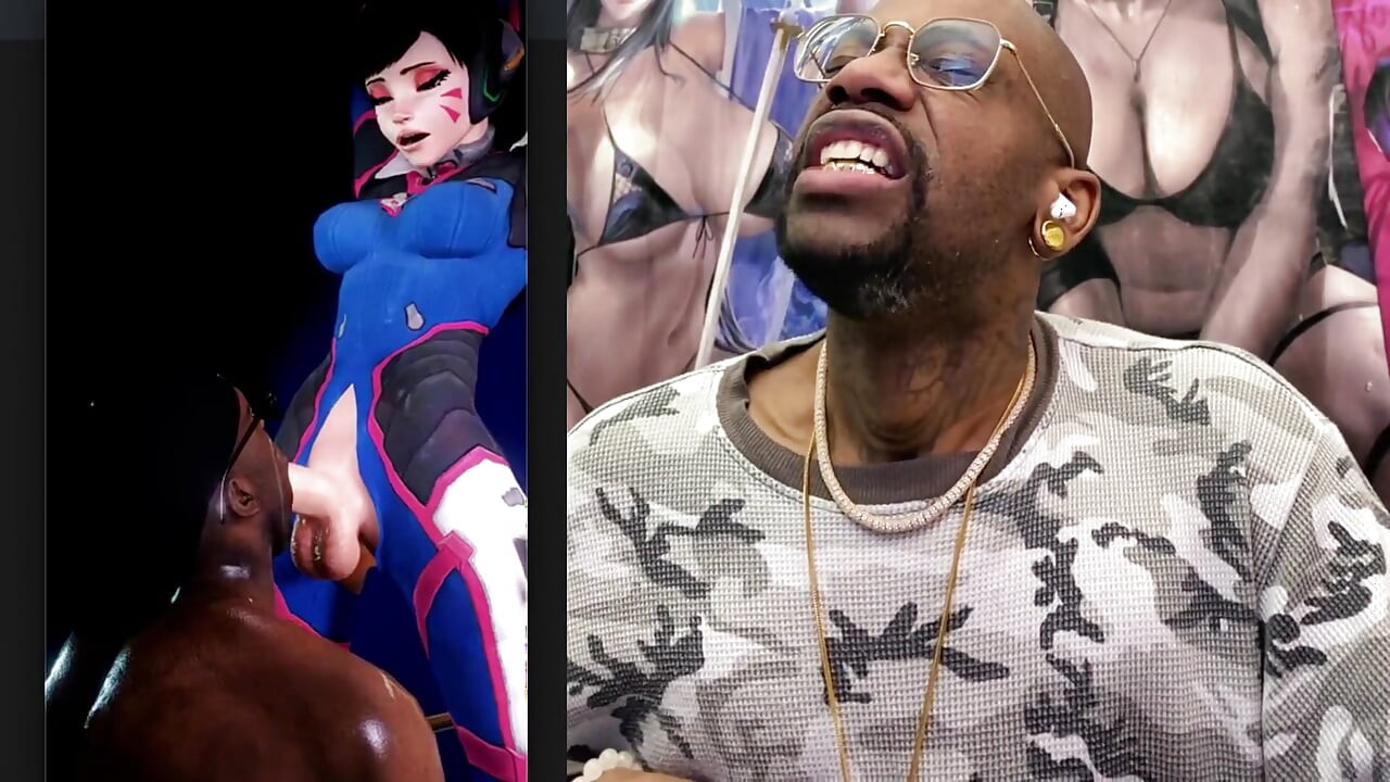 美しいトランスジェンダー D.va BBCのグーナーに彼女のペニスをフェラされている