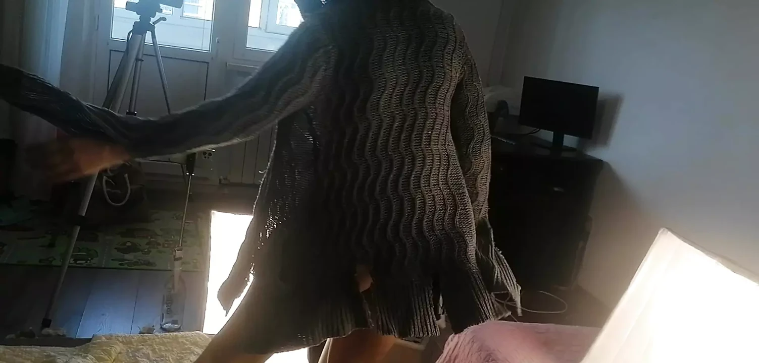 Sexy woman with hairy dancing naked. Woman with hairy, big, big ass. Amateur milf massages herself with a vibrator