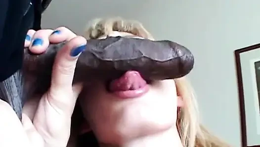 Huge black cock fucks the tight young pussy on this cute blonde perky milf